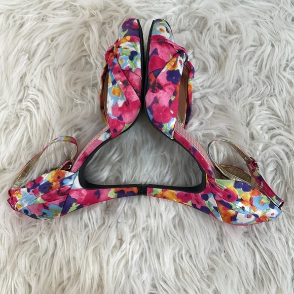 K9 By Rocket Dog Pumps Heel Size 8.5 Ankle Strap Buckle Pink Floral Jazzin Homer - Picture 9 of 14